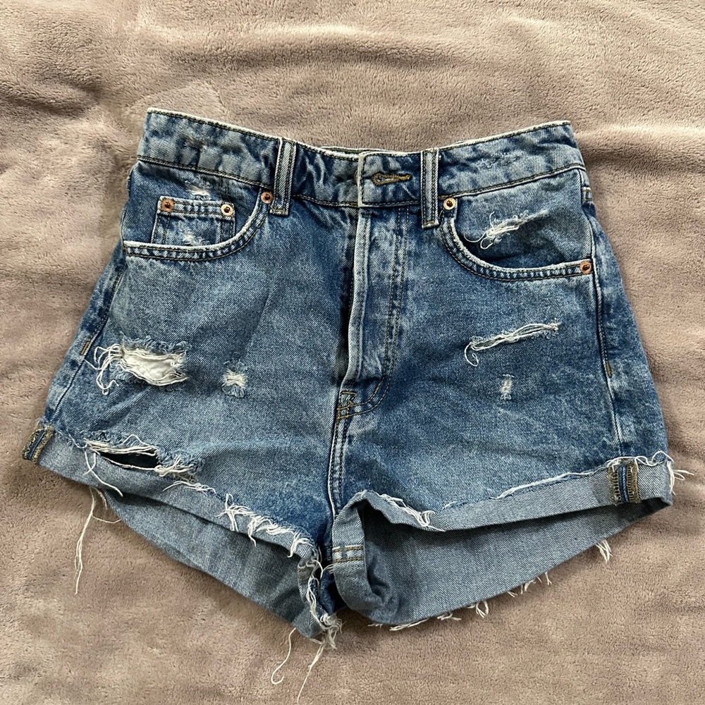 Denim high waisted shorts